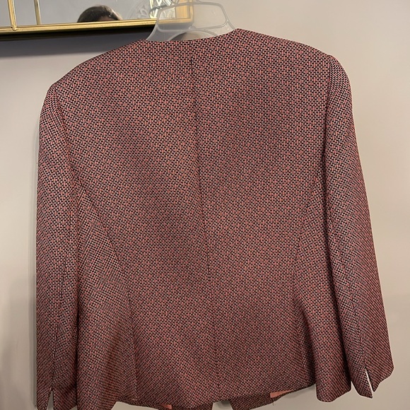 Kasper Pink Tweed Button Zip Pockets Lined Blazer Jacket Women’s Size 8 - Picture 3 of 14